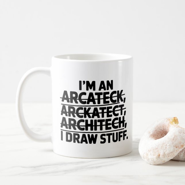 Mug Drôle cadeau d'architecture pour hommes et femmes (Avec donut)