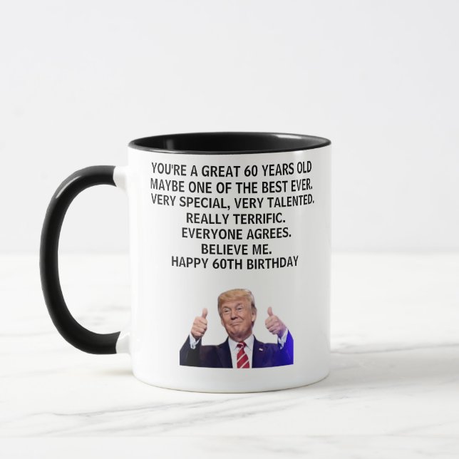 Mug Drôle cadeau de 60e anniversaire, 60e anniversaire (Gauche)