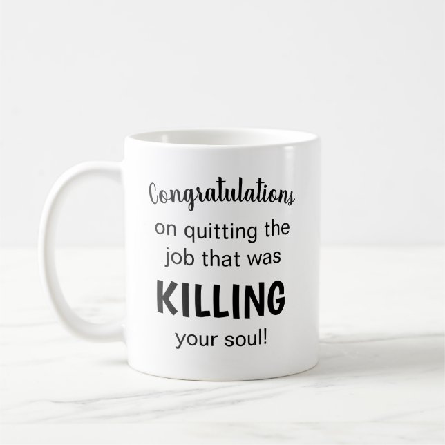 Mug Drôle cadeau de départ pour le travailleur café Mu (Gauche)