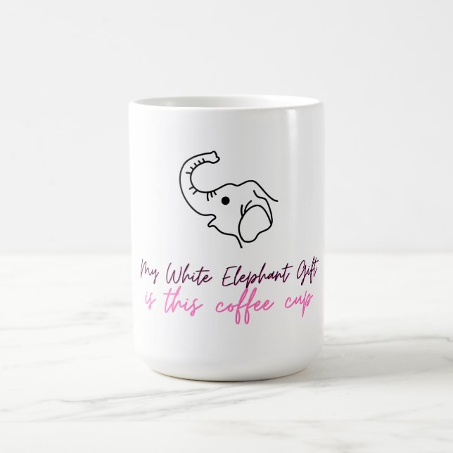 Mug Drôle cadeau d'éléphant blanc - Coupe de café (Centre)