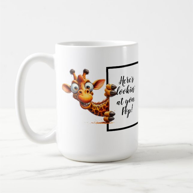 Mug Drôle cadeau papa avec une girafe drôle et décalée (Gauche)