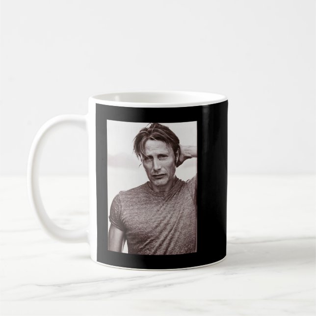 Mug Drôle Cadeaux Mikkelsen Danois Mads Acteur Retro W (Gauche)