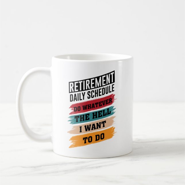 Mug Drôle Calendrier de retraite Cadeau Hommes Femmes (Gauche)