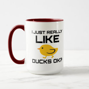 Mug Drôle Canard J'Aime Vraiment Les Canards Ok