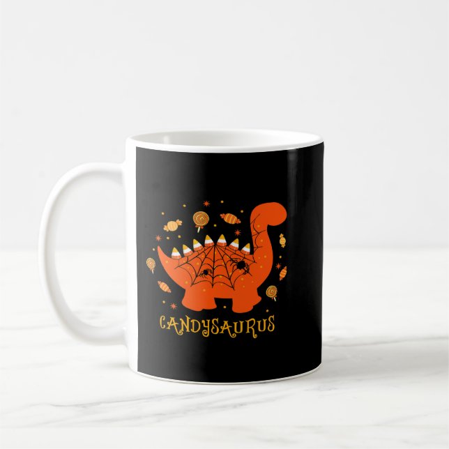 Mug Drôle Candy Corn Candysaurus Dinosaur Halloween Me (Gauche)