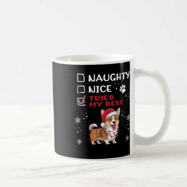 Mug Drôle Cardigan Welsh Corgi Chien Noël Naughty N (Droite)