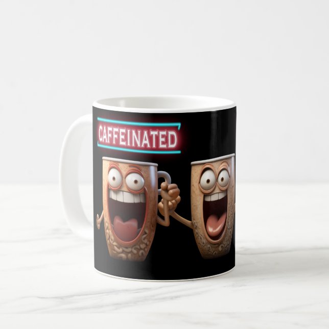 Mug Drôle Caricatures caféinées Humour sot (Devant gauche)