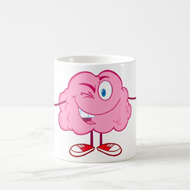 Mug Drôle Cartoon Cerveau en train de Winking (Créateur téléchargé)