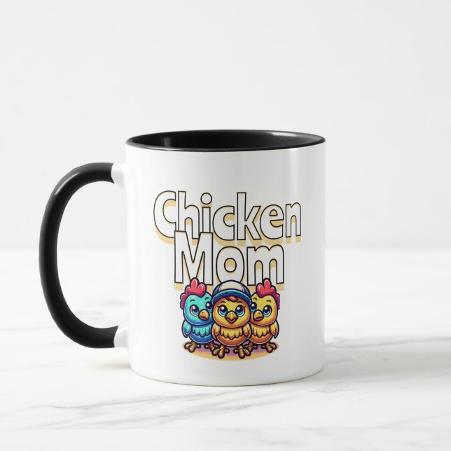 Mug Drôle Cartoon Chicks | Chicken Mom (Gauche)