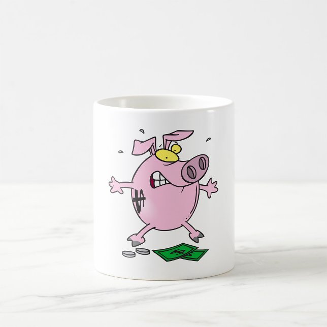 Mug Drôle Cartoon Piggy Bank Perdre de l'argent (Créateur téléchargé)