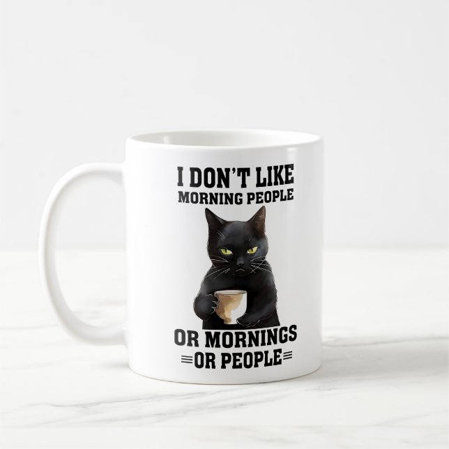 Mug Drôle Chat du Matin Dit (Gauche)