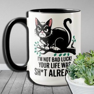Mug Drôle Chat Noir Je n'apporte pas mauvaise chance v