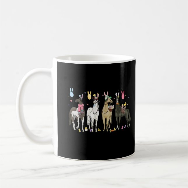 Mug Drôle Cheval Pâques Jour ferme Animal mignonne Bun (Gauche)