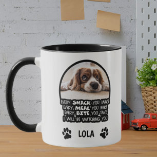 Mug Drôle chien animal de compagnie photo noir et blan