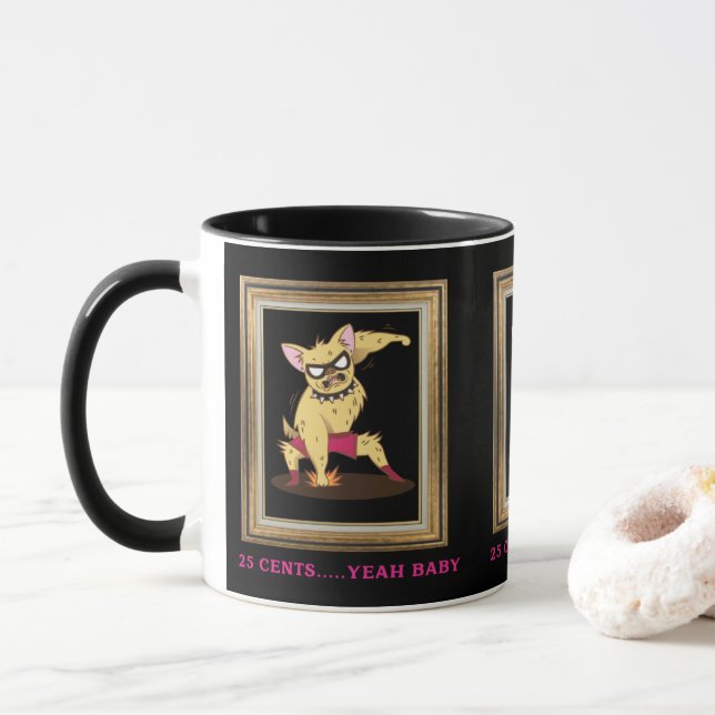 Mug Drôle chien cassant Dogecoin (Avec donut)