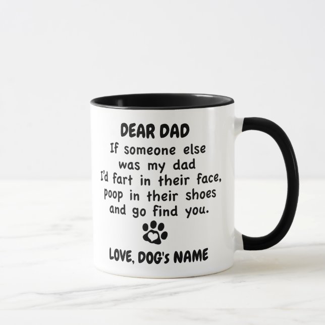 Mug Drôle Chien papa avec nom personnalisé et photo Mu (Droite)