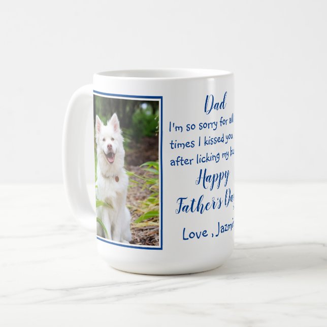 Mug Drôle Chien Papa - Fête des pères Animal Photo Chi (Devant gauche)