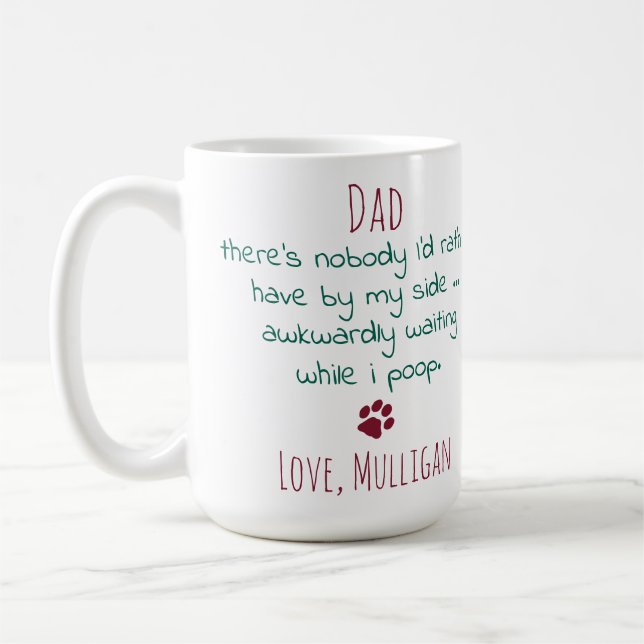 Mug Drôle Chien Papa Personnalisé Animaux de compagnie (Gauche)
