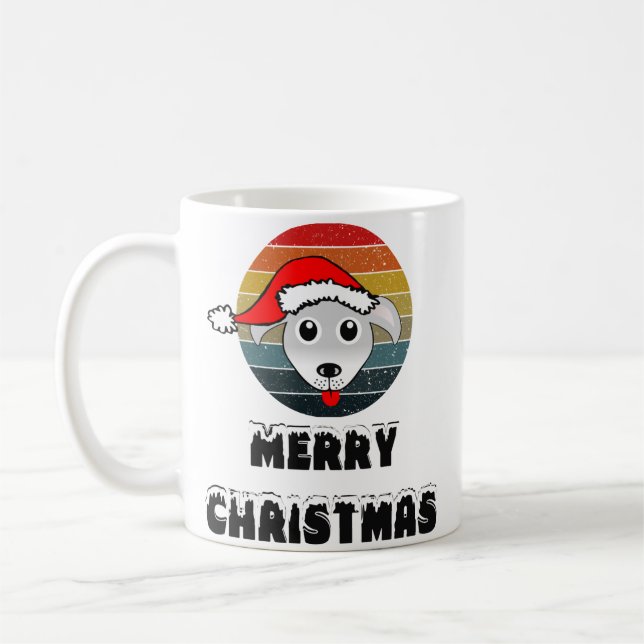 Mug Drôle Chien Visage Gris Dessin Avec Casquette Du P (Gauche)