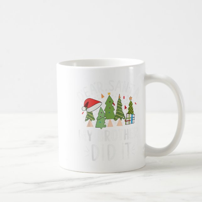 Mug Drôle Citation de Noël Cher Père Noël Mon frère (Droite)