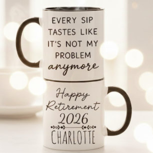 Mug Drôle Citation Joyeuse Retraite Pas Mon Problème