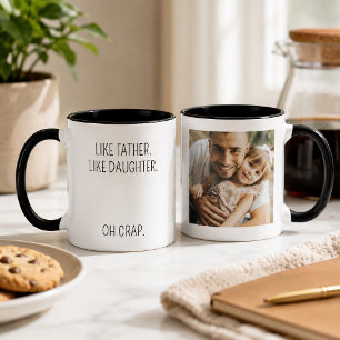 Mug Drôle Comme père comme fille Photo personnalisée