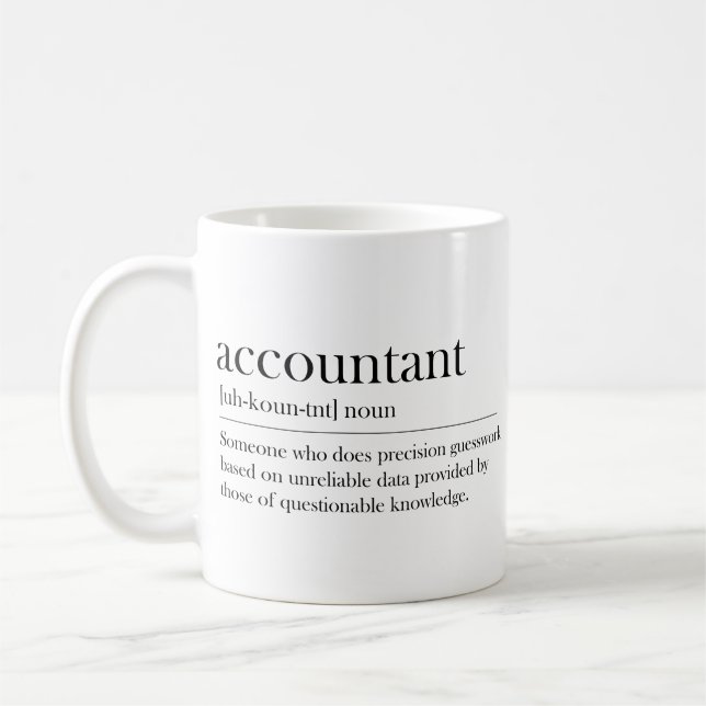 Mug Drôle comptable Définition Don Pour Comptable (Gauche)