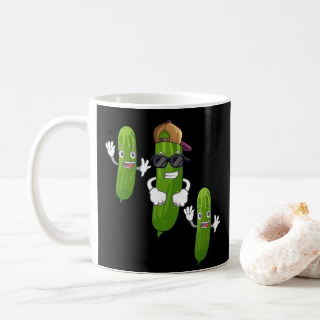 Mug Drôle Concombre Picket Danser Nourriture (Avec donut)