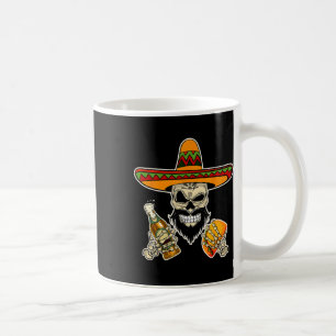Mug Drôle Crâne Mexicain À Sucre Avec Tacos Et Bière