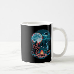 Mug Drôle d'alien et Bigfoot randonnée Lune Sasquatch