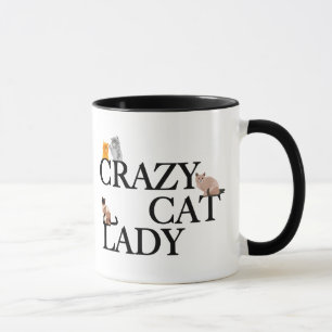 Mug Drôle dame du chat fou