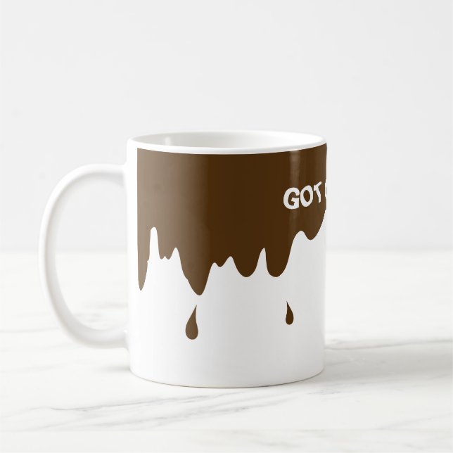 Mug Drôle dans la bouillie de café avec de fausses gou (Gauche)
