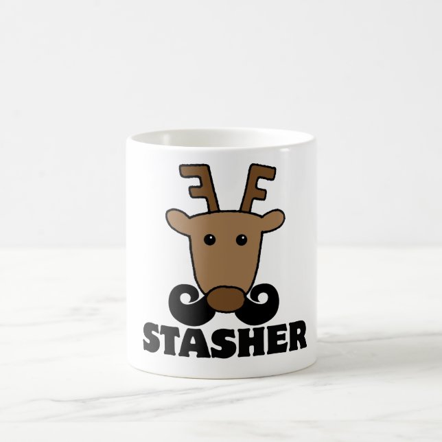 Mug drôle dash stasher moustache renne (Centre)