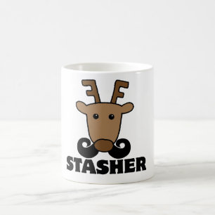 Mug drôle dasher stasher mustache rennes
