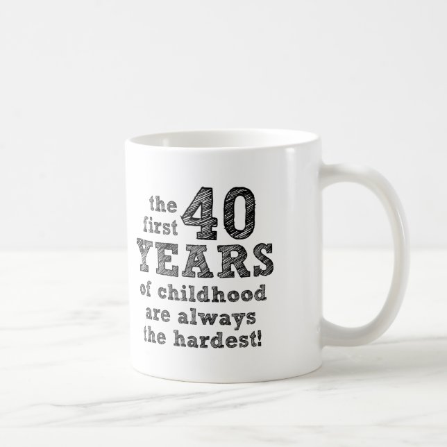 Mug drôle de 40 ans d'enfance (Droite)