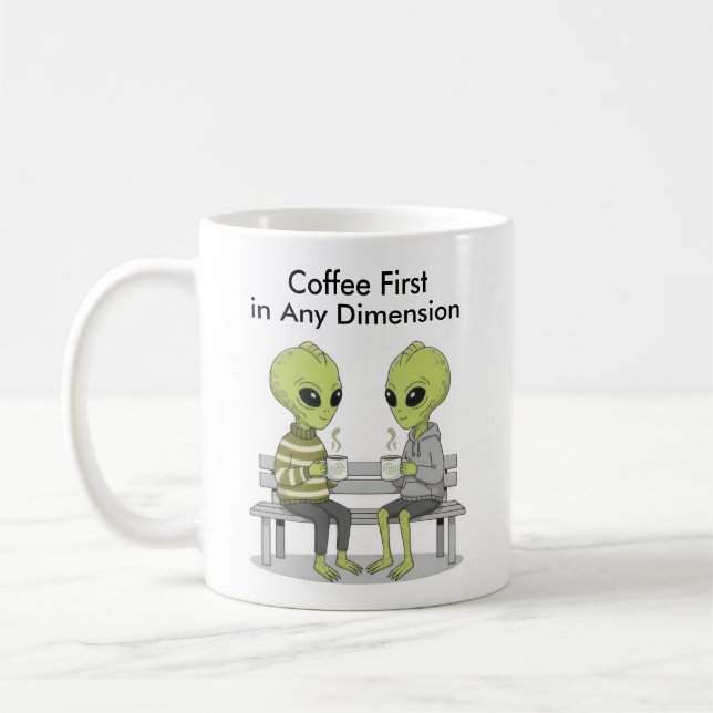 Mug Drôle de café et d'aliens (Gauche)