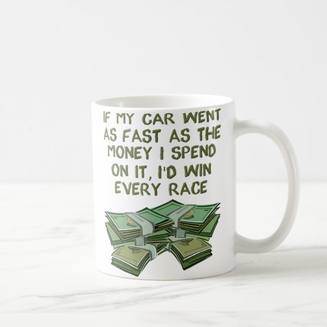Mug drôle de course automobile (Droite)