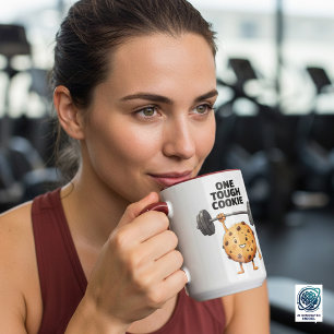 Mug Drôle de dur à cuire levant un haltère