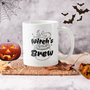 Mug Drôle de Halloween Sorcière Noire Cauldron Bouillo