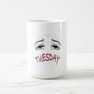 Mug drôle de mardi fatigué - Matin épuisé