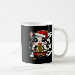 Mug Drôle de Noël Santa Chat Ramen Japonais Kawaii An