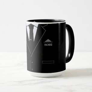 Mug Drôle de patron d'entreprise avec costume noir