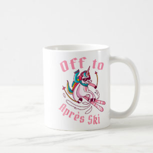 Mug Drôle de planche à neige ski skier licorne en rout