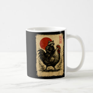 Mug Drôle de Raton laveur vintage Coq Poulet Japonais
