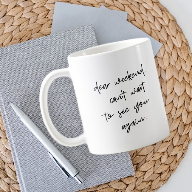 Mug Drôle de script noir et blanc moderne (Créateur téléchargé)