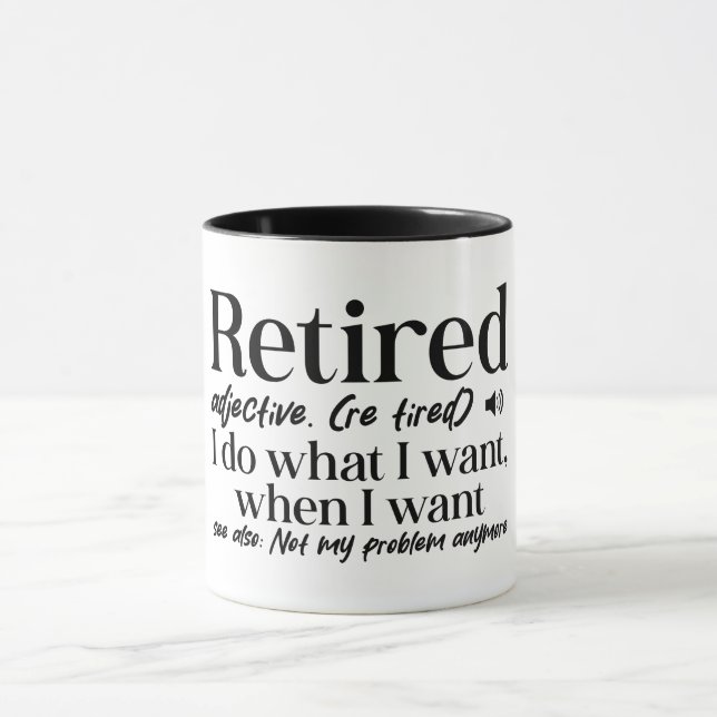 Mug Drôle Définition Retraitée (Centre)