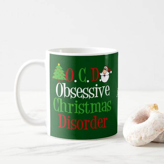 Mug Drôle désordre de Noël obsessionnel (Avec donut)