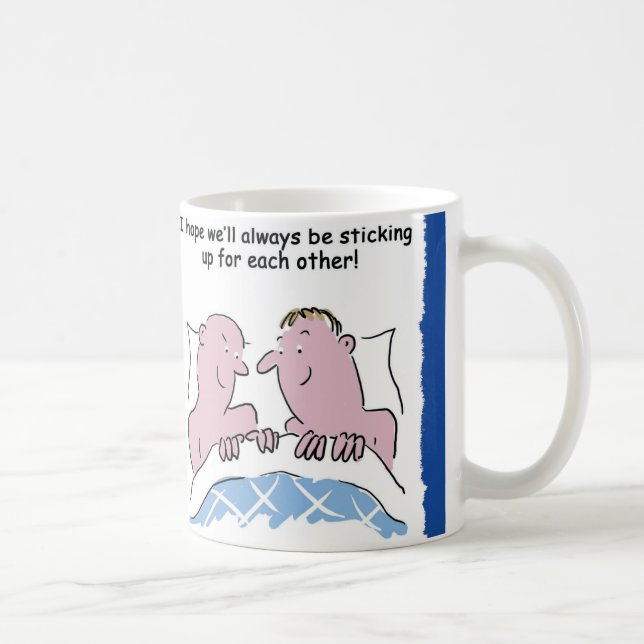 Mug Drôle dessin animé de Gay Men in Bed (Droite)
