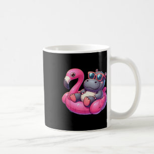 Mug Drôle d'été Hippopotame Rose Fête de Piscine Été H