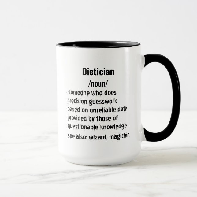 Mug drôle Dieticienne Définition cadeaux pour hommes f (Droite)